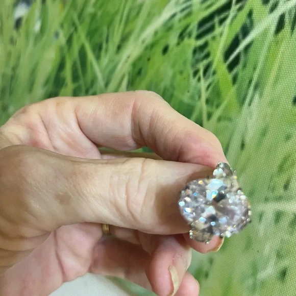 Silver & Created Diamond Ring - Picture 8 of 12